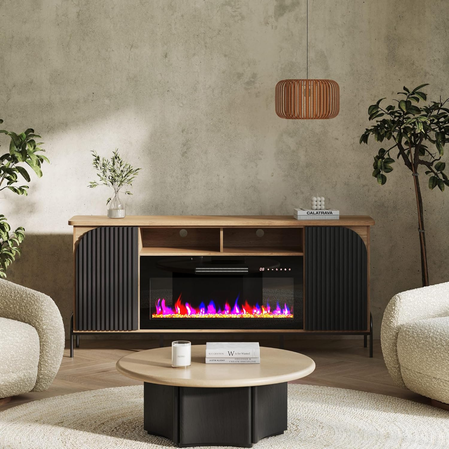 Cozy Design Harmony: Warm Up Your Living Room with an Electric Fireplace TV Stand